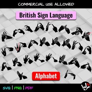 BSL Alphabet • Sign Language Alphabet SVG • British Sign Language svg • bsl letters • Sign Language Clipart • BSL svg • cut files printable
