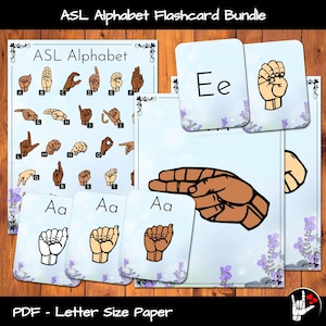 ASL Alphabet Flashcards Bundle • Sign Language ABCs (PDF)