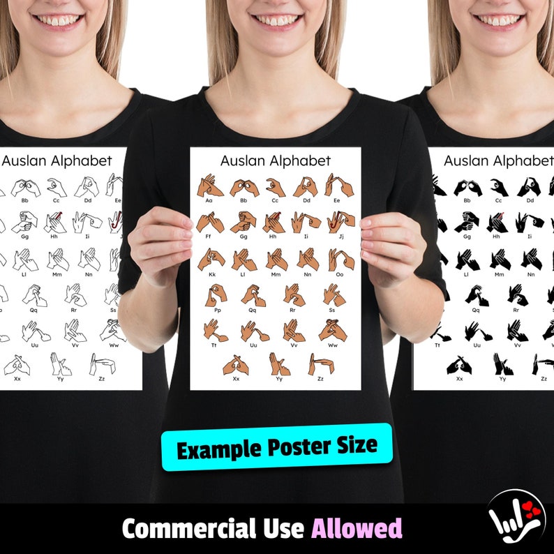 Auslan Alphabet Charts Auslan Abcs Australian Sign Language Printable
