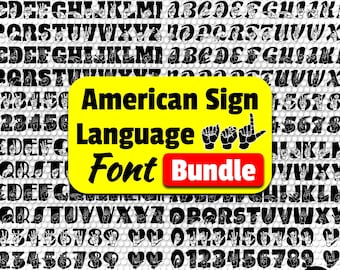 ASL Font Bundle • 5 Unique Sign Language TTF Fonts (Digital Download)