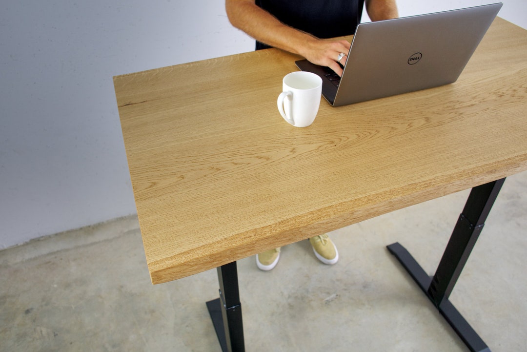 Height Adjustable Desk / Standing Table Home Office Oak Table Etsy