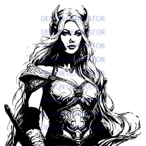 11 Shield Maiden SVG and PNG Bundle – Norse Warrior Woman Digital Files for Laser Engraving, CNC, Wood Burning, Decals, and T-Shirts
