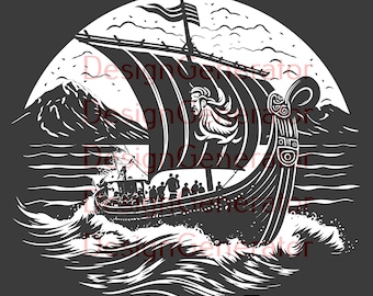 12 Viking Ship SVG i PNG Bundle – Norse Drakkar Longship pliki cyfrowe do grawerowania laserowego, CNC, wypalania drewna, naklejek i koszulek