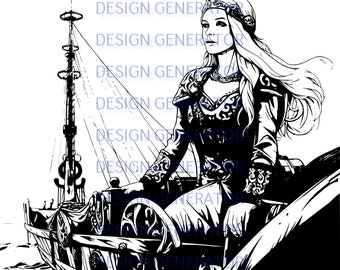 11 Shield Maiden SVG i PNG Bundle – pliki cyfrowe Norse Warrior Woman do grawerowania laserowego, CNC, wypalania w drewnie, naklejek i koszulek