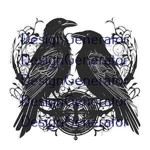 13 Odin&#39;s Ravens SVG and PNG Bundle – Hugin and Munin Norse Mythology Digital Files for Laser Engraving, CNC, Decals and T-Shirt Designs