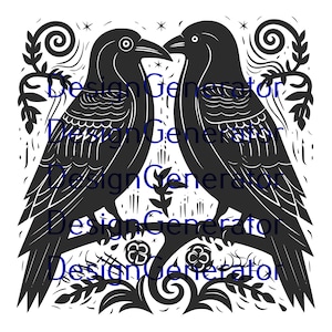 13 Odin&#39;s Ravens SVG and PNG Bundle – Hugin and Munin Norse Mythology Digital Files for Laser Engraving, CNC, Decals and T-Shirt Designs