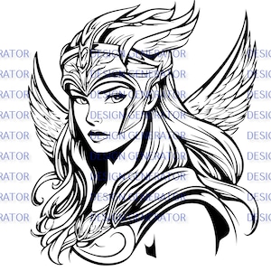 12 Valkyrie SVG and PNG Bundle – Norse Warrior Goddess Digital Files for Laser Engraving, CNC, Wood Burning, Decals, T-Shirts and Stickers