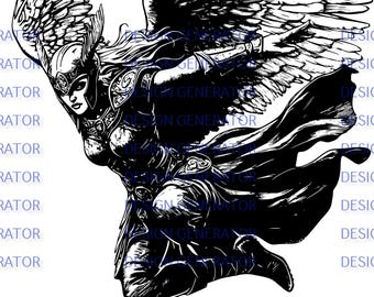 13 Valkyrie SVG i PNG Bundle – pliki cyfrowe Norse Warrior Goddess do grawerowania laserowego, CNC, wypalania w drewnie, kalkomanii, koszulek i naklejek