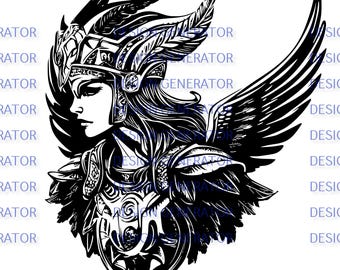 13 Valkyrie SVG i PNG Bundle – pliki cyfrowe Norse Warrior Goddess do grawerowania laserowego, CNC, wypalania w drewnie, kalkomanii, koszulek i naklejek