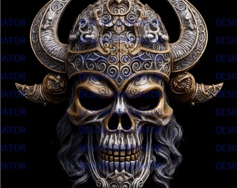 11 Viking Skull SVG i PNG Bundle – pliki cyfrowe z czaszką wojownika nordyckiego do grawerowania laserowego, CNC, wypalania drewna, naklejek, projektów koszulek