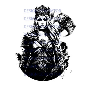 11 Shield Maiden SVG and PNG Bundle – Norse Warrior Woman Digital Files for Laser Engraving, CNC, Wood Burning, Decals, and T-Shirts