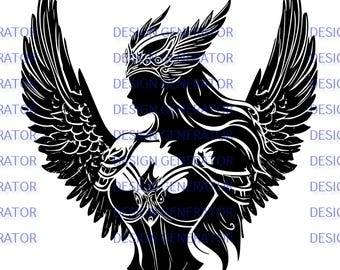 12 Valkyrie SVG i PNG Bundle – pliki cyfrowe Norse Warrior Goddess do grawerowania laserowego, CNC, wypalania w drewnie, kalkomanii, koszulek i naklejek
