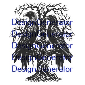 13 Odin&#39;s Ravens SVG and PNG Bundle – Hugin and Munin Norse Mythology Digital Files for Laser Engraving, CNC, Decals, T-Shirt Designs