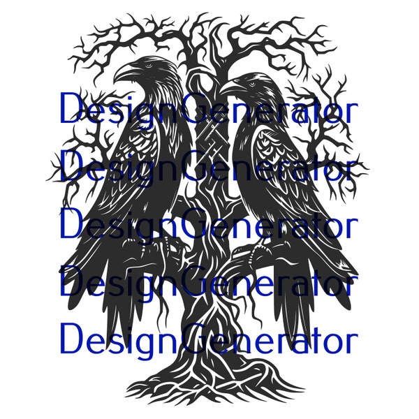 13- Odin's Ravens (Hugin and Mugin) SVG and PNG bundle