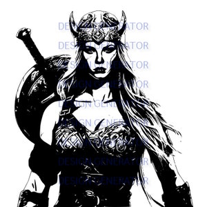 11 Shield Maiden SVG and PNG Bundle – Norse Warrior Woman Digital Files for Laser Engraving, CNC, Wood Burning, Decals, and T-Shirts