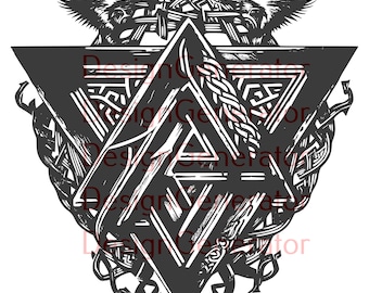 Ensemble de 8 symboles Valknut Viking SVG et PNG - Fichiers numériques de la mythologie nordique pour gravure laser, CNC, gravure sur bois, décalcomanies et t-shirts