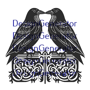 13 Odin&#39;s Ravens SVG and PNG Bundle – Hugin and Munin Norse Mythology Digital Files for Laser Engraving, CNC, Decals and T-Shirt Designs