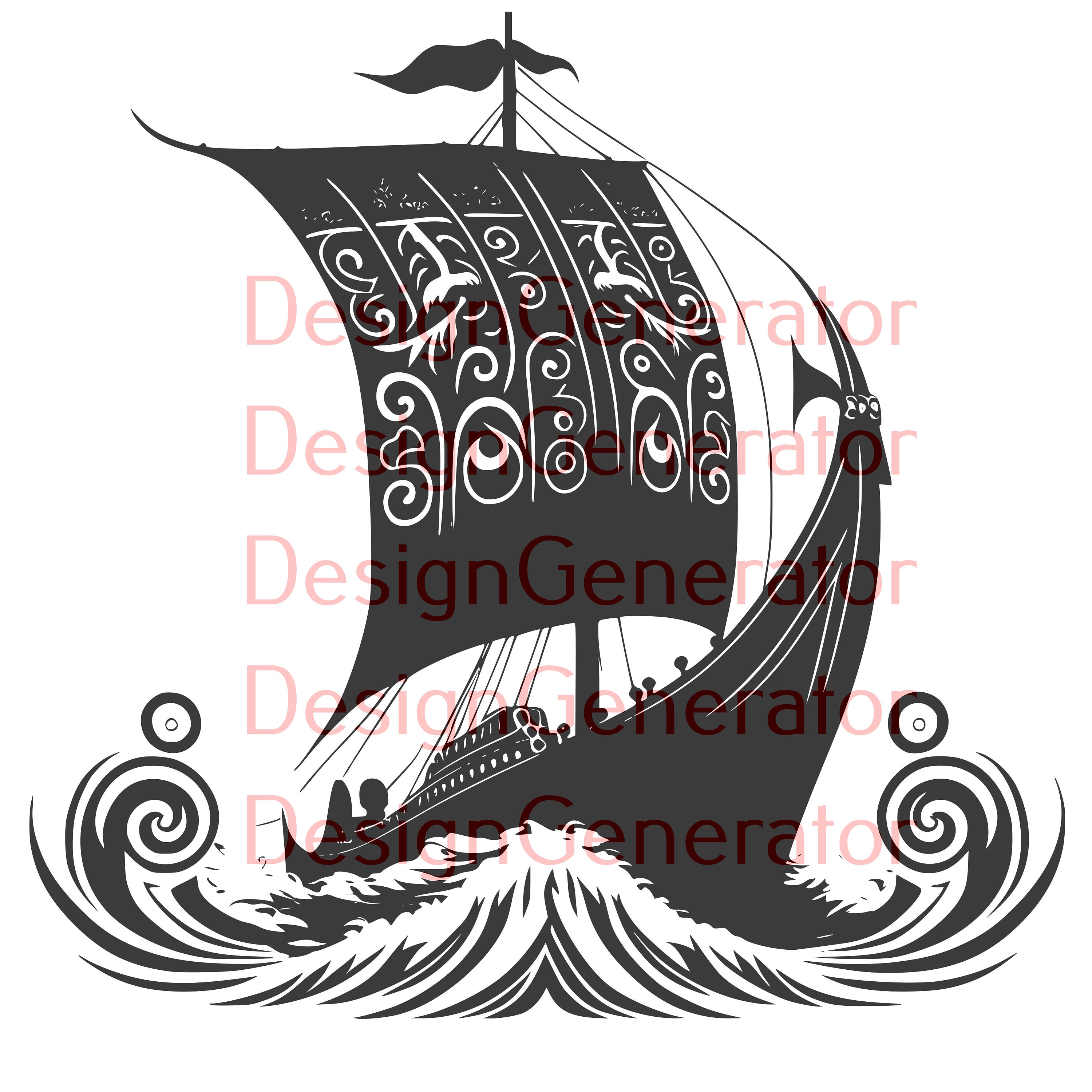 12 Viking Ship SVG and PNG Bundle – Norse Drakkar Longship Digital