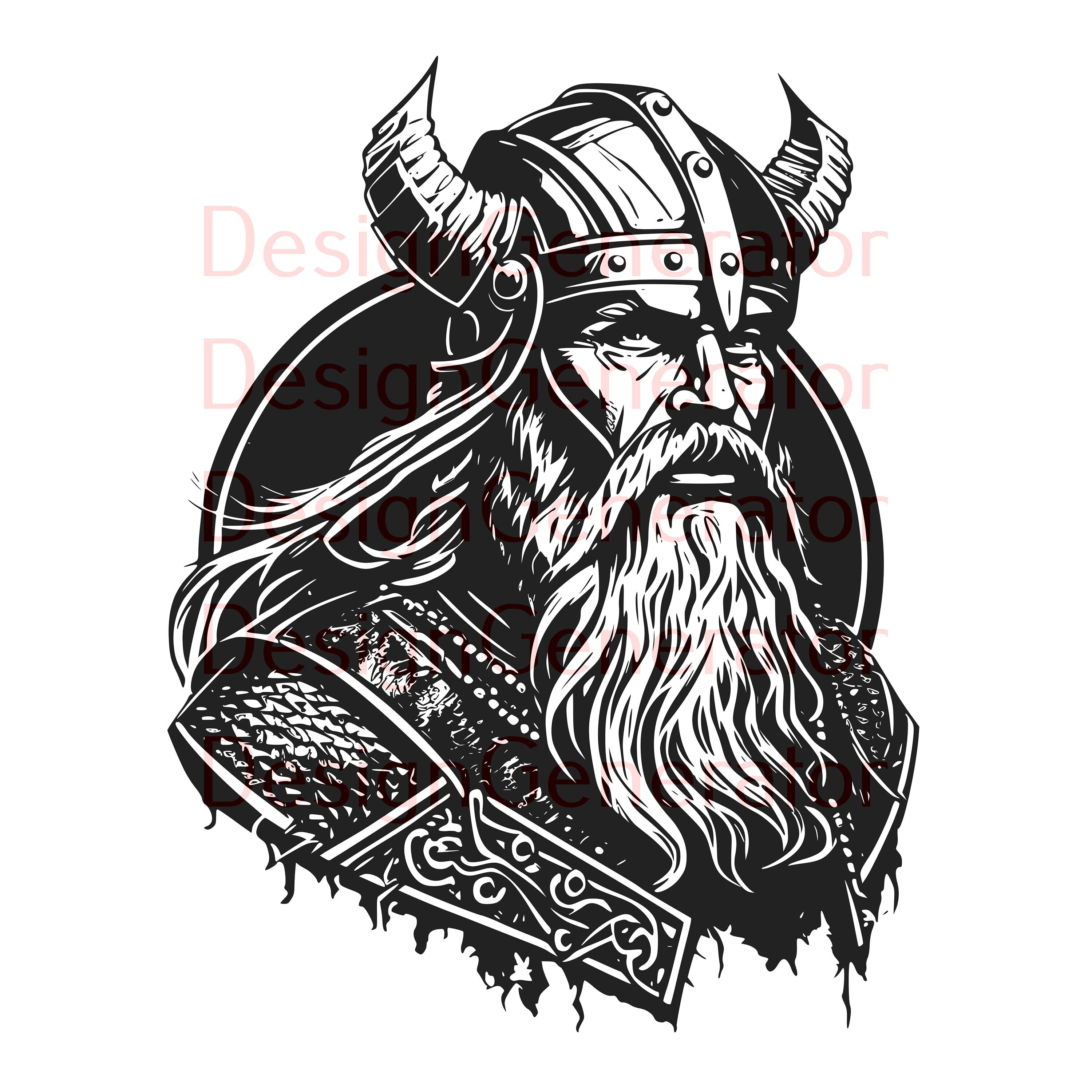 Vikingagravar i Valgarde 印刷物 11 Viking SVG and PNG Bundle – Norse Warrior Digital Files for