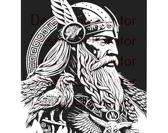 14 Odin SVG and PNG Bundle – Norse God of Wisdom Digital Files for Laser Engraving, CNC, Wood Burning, Decals, Stickers, and T-Shirts