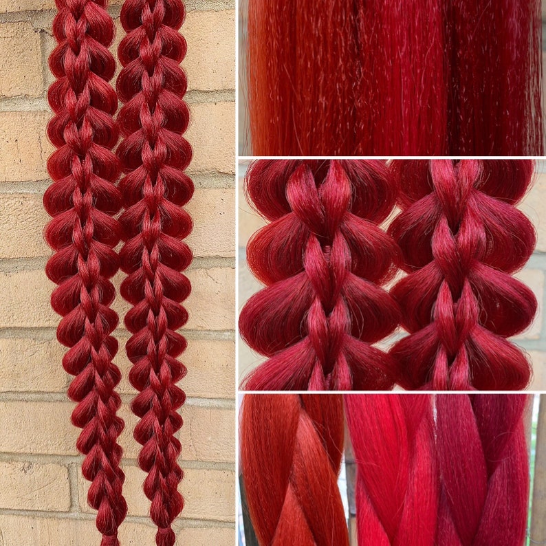 2x Handmade 3D Clip in Braids Extensions 10 FREE Hair Rings Etsy