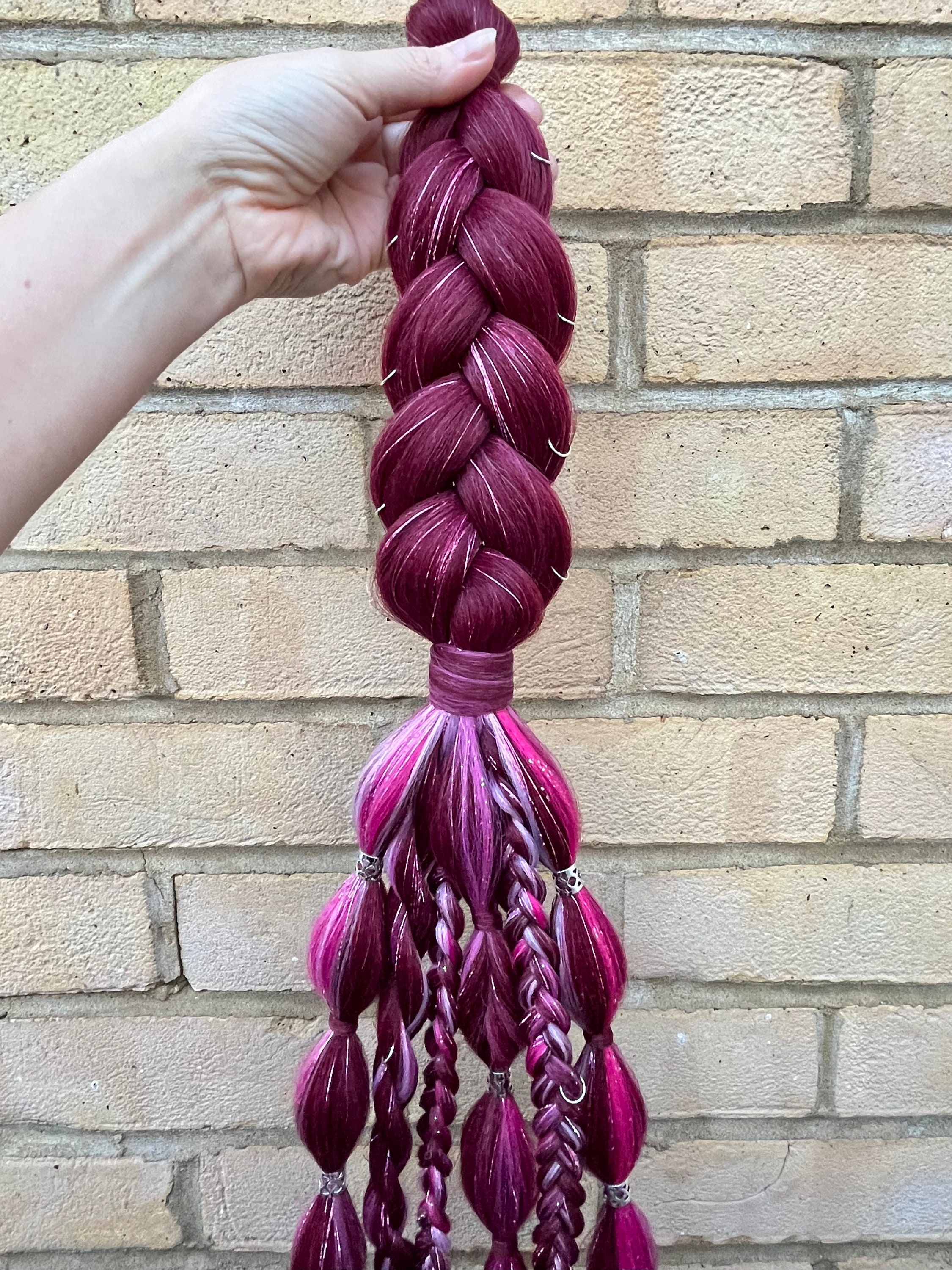 LONGER LENGTH 2x Handmade Festival Style Clip in Braids Extensions