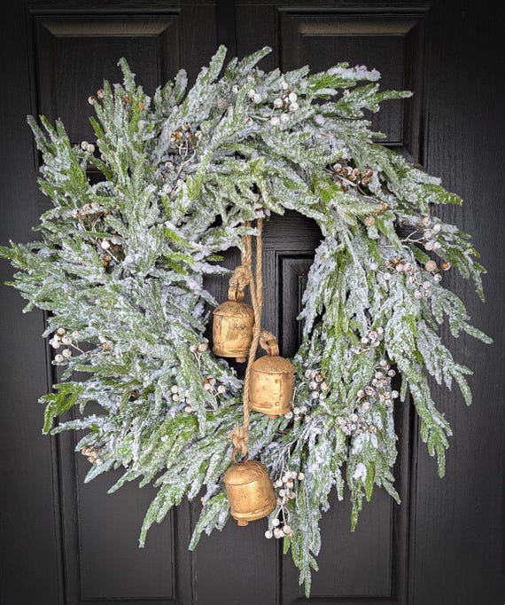 Weihnachtskranz für Haustür, Winterkranz für Haustür, Winterkranz, Türkranz, Weihnachtskranz, Weihnachtskranz weiß, Neutral