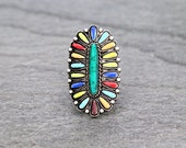 Natural stone cuff ring