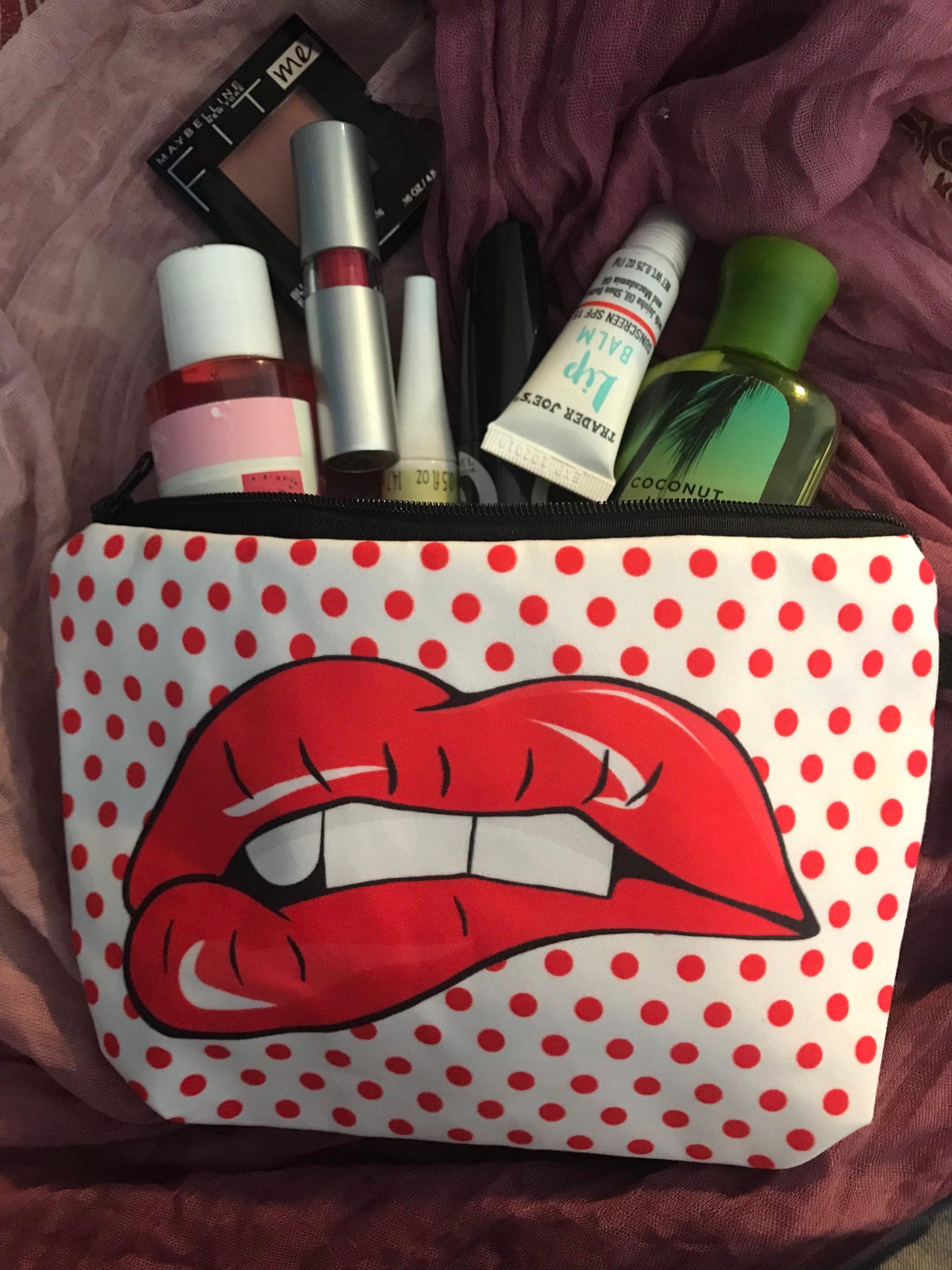 Lipstick Bag, MUA Compact Pencil Case, Lipstick Pencil Case, Red