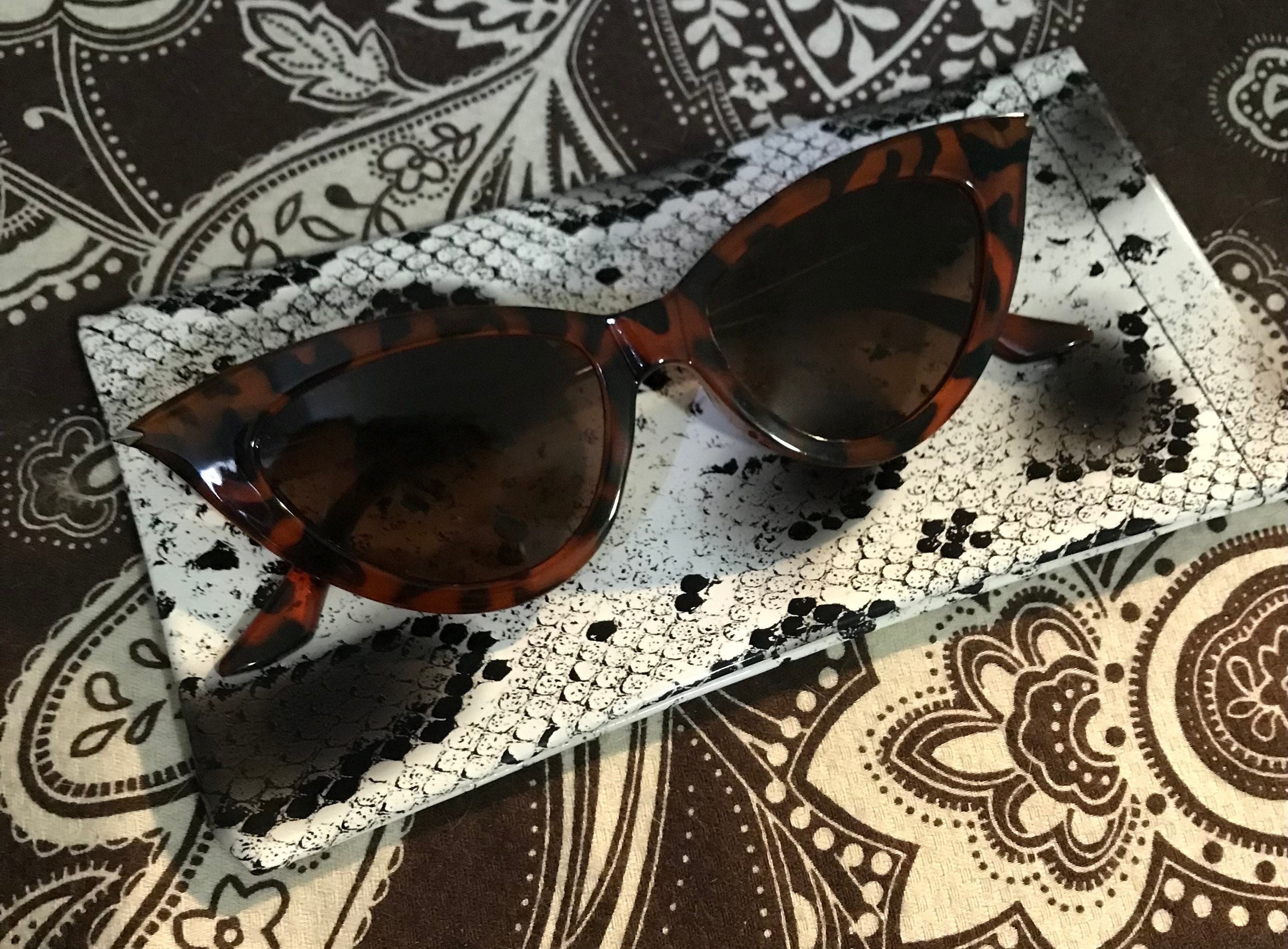  laureles/Square Snakeskin Pattern Rectangle Sunglasses