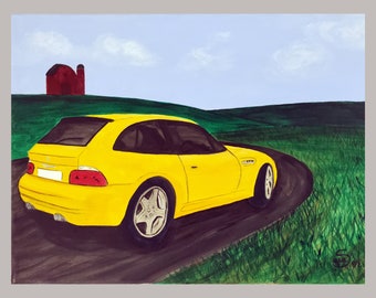 Yellow BMW - Original Painting