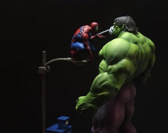 Spiderman vs hulk 3d print stl files marvel dc