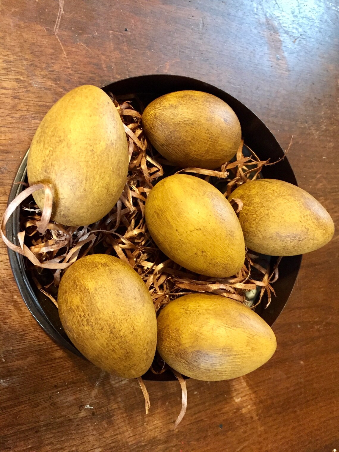 Primitive Mustard Eggs Set of 6 Etsy
