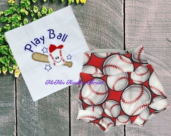 Baseball High Waisted Bummies Outfit, Baby Shorts, Toddler Shorts, Diaper Cover, Baby Gift, Bummy Set, Unisex, Girl, Boy, Bloomers, Shorties