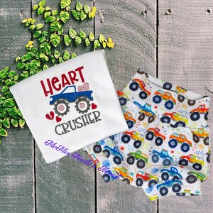 Heart Crusher Monster Truck Bummies Outfit, Toddler Shorts, Diaper Cover, Baby Gift, Bummy Set