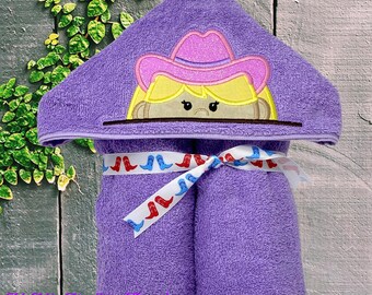 Cowgirl Hooded Towel, Baby Shower, Toddler, Tween