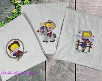 Cowboy Burp Cloths, Western Theme,