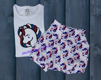 Patriotic Unicorn Bummies Outfit, Toddler Shorts, Diaper Cover, Baby Gift, 4th of July, Independence Day, Bloomers