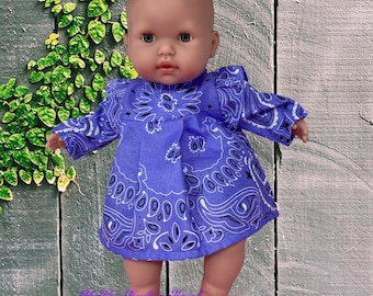 15" Baby Doll Purple Bandana Dress and Diaper Set