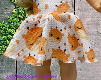 18" Doll Giraffe Face Circle Skirt with Yoga Waistband