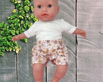 15" Baby Doll Shorts Featuring Swans and Florals