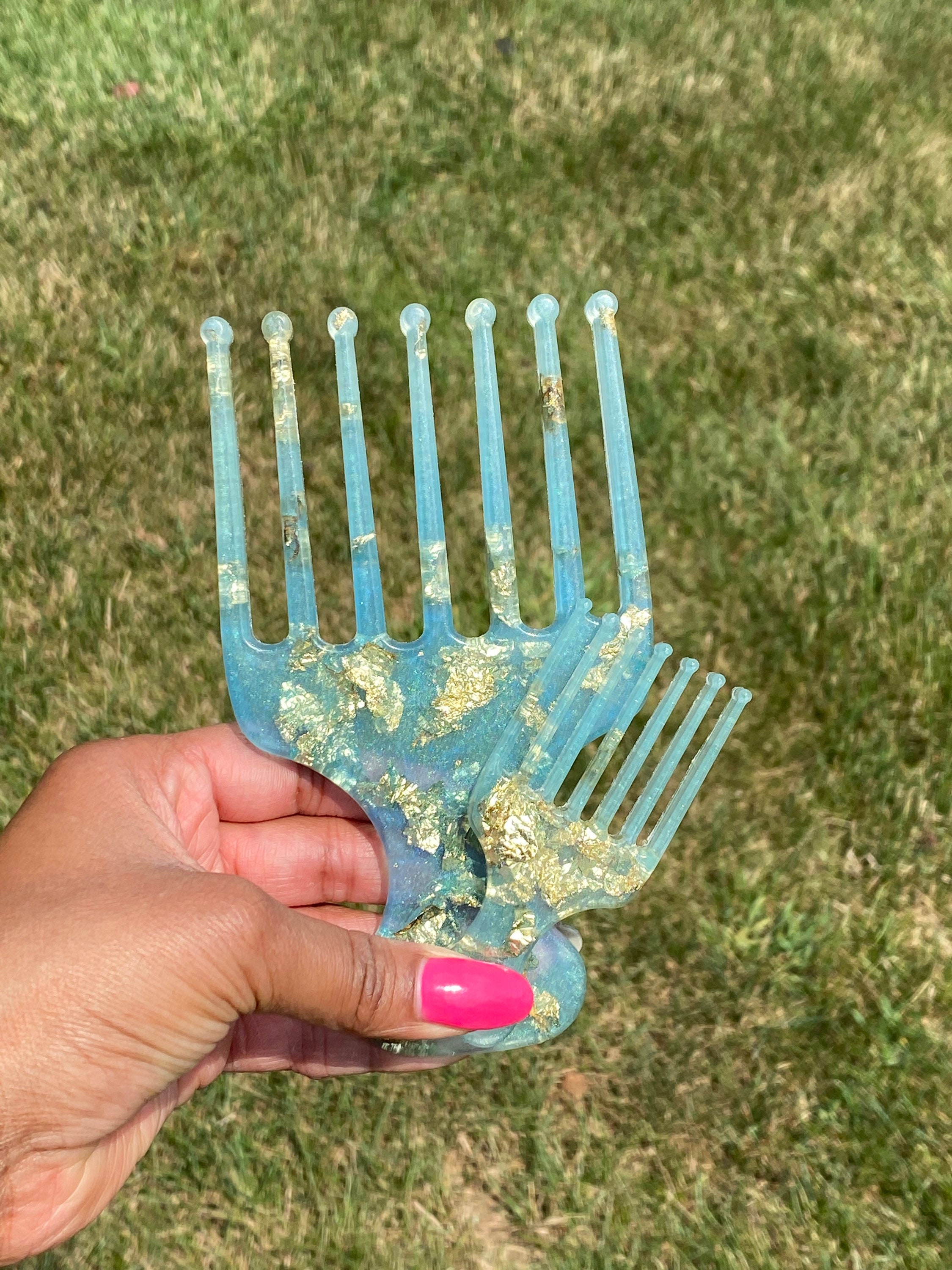 Afro hair pick Natural hair pick Afro pick Resin hair Etsy