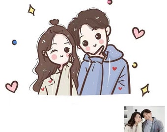 Cute Couple Cartoon - Etsy Cute Couple Cartoon - Etsy