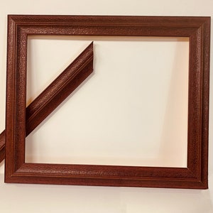 Custom Mahogany leather look Wood Picture Frame | Solid Art Frame
