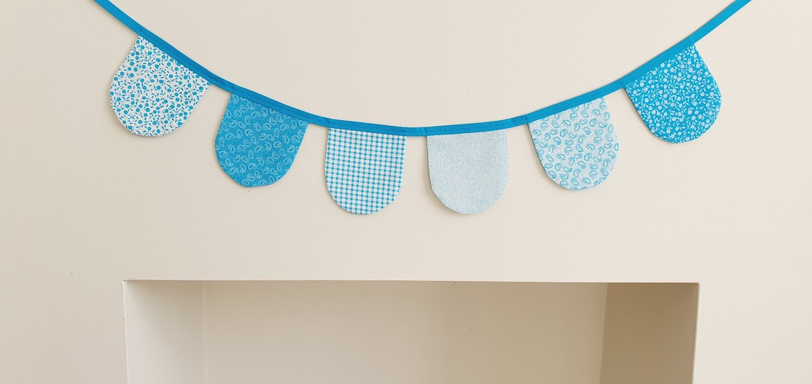 Azul pequeño festoneado primavera & bunting de verano. | Etsy