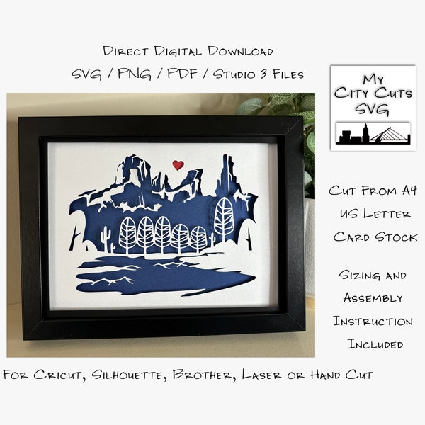 Sedona Arizona City Skyline Shadow Box SVG Cut Files For Cricut, City Skyline, Brother, Laser or Hand Cut, Instant Download. Sedona Arizona City Skyline Shadow Box SVG Cut Files For Cricut, City Skyline, Brother, Laser or Hand Cut, Instant Download.