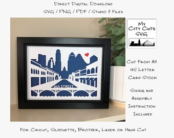 Austin Texas  City Skyline Shadow Box SVG Cut Files For Cricut, City Skyline, Brother, Laser or Hand Cut, What's Your City?