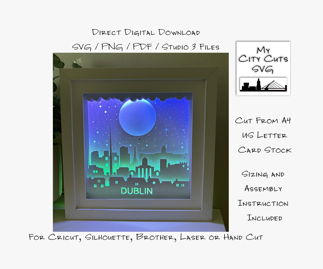 Dublin City Shadow Box SVG Cut Files for Cricut Silhouette Etsy