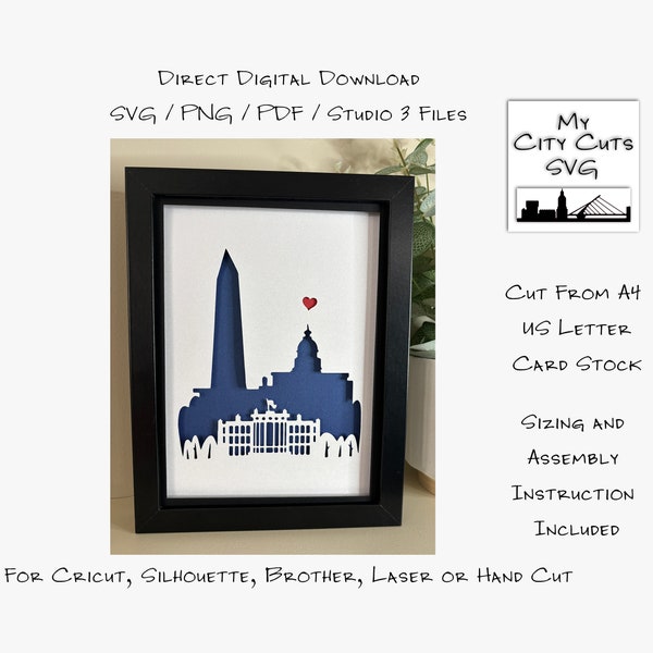 Washington, D.C. City Skyline Shadow Box SVG Cut Files For Cricut, City Skyline, Brother, Laser or Hand Cut, Instant Download. Washington, D.C. City Skyline Shadow Box SVG Cut Files For Cricut, City Skyline, Brother, Laser or Hand Cut, Instant Download.