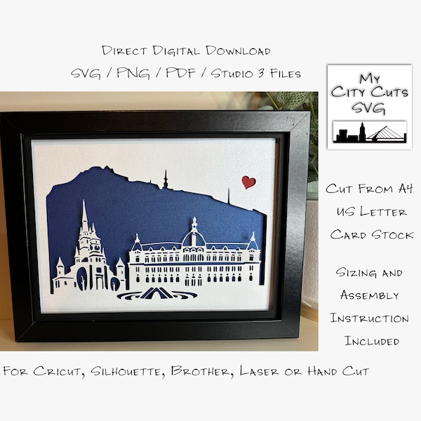 Brasov City Romania City Skyline Shadow Box SVG Cut Files For Cricut, City Skyline, Brother, Laser or Hand Cut, Instant Download. Brasov City Romania City Skyline Shadow Box SVG Cut Files For Cricut, City Skyline, Brother, Laser or Hand Cut, Instant Download.